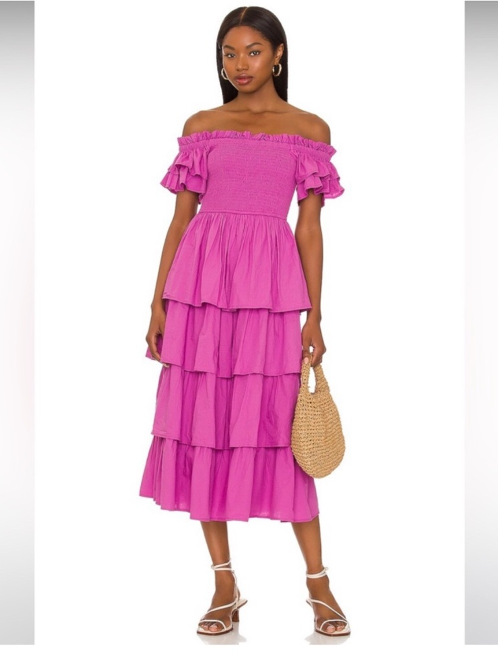 Cleobella Kaiya Midi Dress, color Azalea